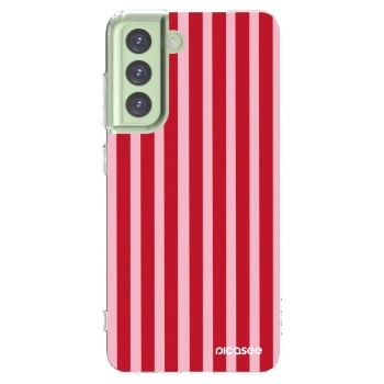 Picasee Samsung Galaxy S21 FE 5G Hülle - Transparentes Silikon - Lines red