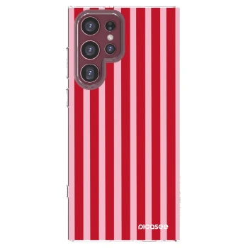 Picasee Samsung Galaxy S22 Ultra 5G Hülle - Transparentes Silikon - Lines red