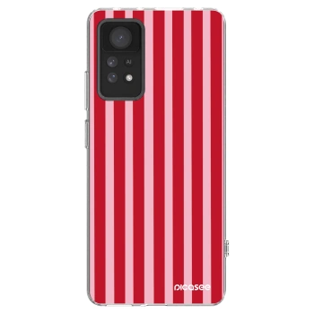 Picasee Xiaomi Redmi Note 11 Pro Hülle - Transparentes Silikon - Lines red