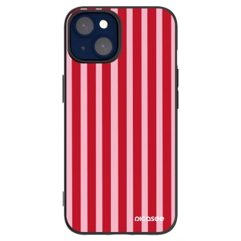 Picasee Apple iPhone 14 Hülle - Schwarzes Silikon - Lines red