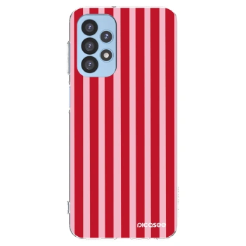 Picasee Samsung Galaxy A23 A235F 4G Hülle - Transparentes Silikon - Lines red