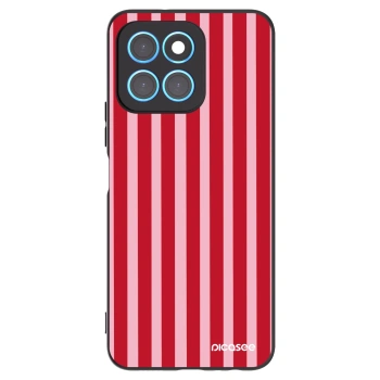 Picasee Honor X8 5G Hülle - Schwarzes Silikon - Lines red