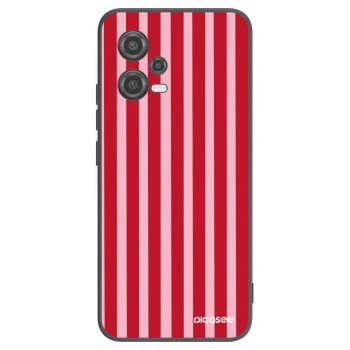 Picasee Xiaomi Poco X5 Hülle - Schwarzes Silikon - Lines red
