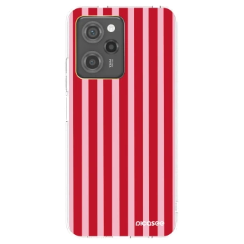 Picasee Xiaomi Poco X5 Pro Hülle - Transparentes Silikon - Lines red