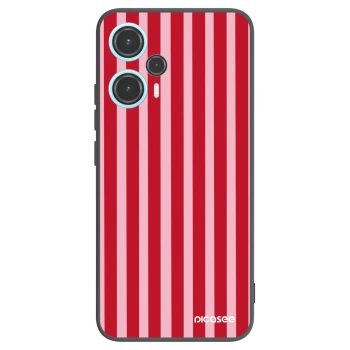 Picasee Xiaomi Poco F5 Hülle - Schwarzes Silikon - Lines red