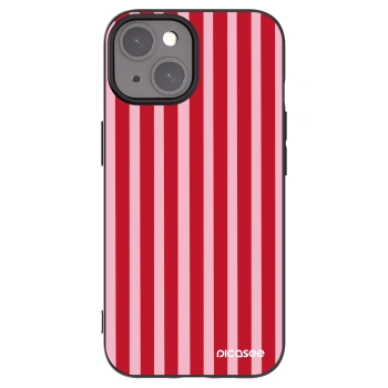 Picasee Apple iPhone 15 Hülle - Schwarzes Silikon - Lines red