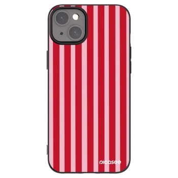 Picasee Apple iPhone 15 Plus Hülle - Schwarzes Silikon - Lines red