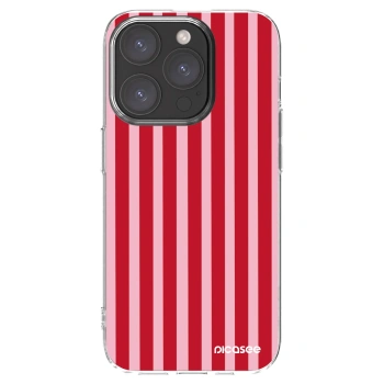 Picasee Apple iPhone 15 Pro Hülle - Transparentes Silikon - Lines red