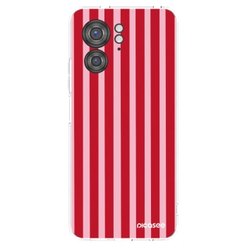 Picasee Motorola Edge 40 Hülle - Transparentes Silikon - Lines red