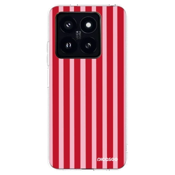 Picasee Xiaomi 14 Pro Hülle - Transparentes Silikon - Lines red