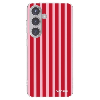 Picasee Samsung Galaxy S24 S921B 5G Hülle - Transparentes Silikon - Lines red