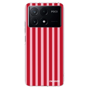 Picasee Xiaomi Poco X6 Pro Hülle - Transparentes Silikon - Lines red