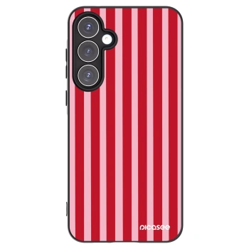 Picasee Samsung Galaxy A55 5G A556B Hülle - Schwarzes Silikon - Lines red