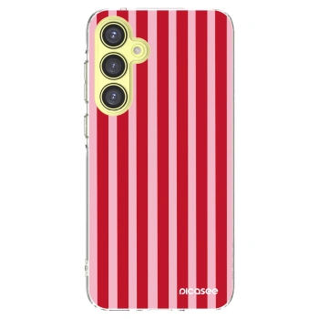 Picasee Samsung Galaxy A35 5G A356B Hülle - Transparentes Silikon - Lines red