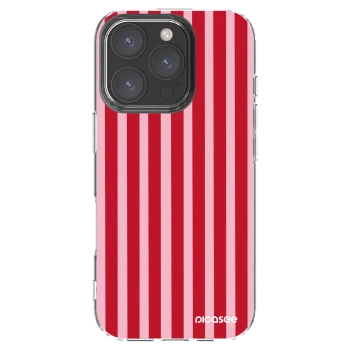 Picasee Apple iPhone 16 Pro Hülle - Transparentes Silikon - Lines red