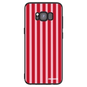 Picasee Samsung Galaxy S8 G950F Hülle - Schwarzes Silikon - Lines red
