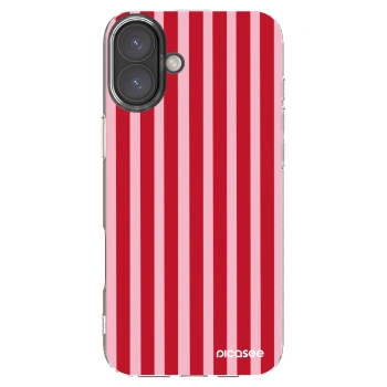 Picasee Apple iPhone 16 Plus Hülle - Transparentes Silikon - Lines red