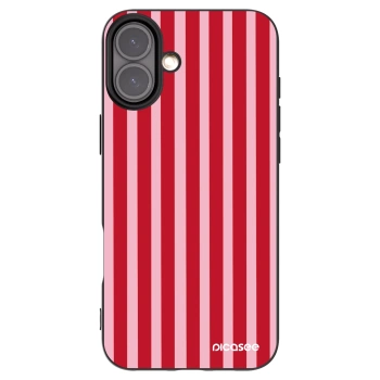 Picasee Apple iPhone 16 Plus Hülle - Schwarzes Silikon - Lines red