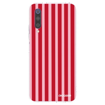 Picasee Xiaomi Mi 9 Hülle - Transparentes Silikon - Lines red