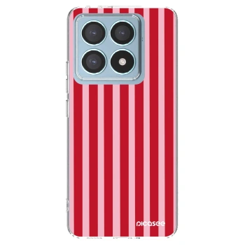 Picasee Xiaomi 14T Pro Hülle - Transparentes Silikon - Lines red