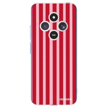 Picasee Xiaomi Redmi 14C Hülle - Transparentes Silikon - Lines red