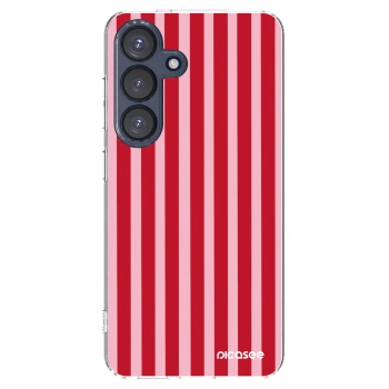 Picasee Samsung Galaxy S25 5G Hülle - Transparentes Silikon - Lines red