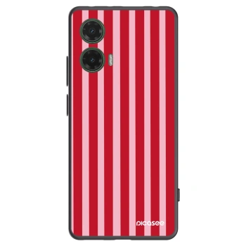 Picasee Motorola Moto G35 5G Hülle - Schwarzes Silikon - Lines red