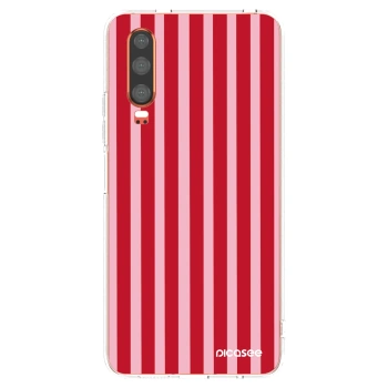Picasee Huawei P30 Hülle - Transparentes Silikon - Lines red