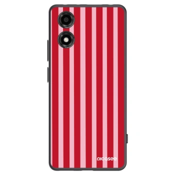 Picasee Motorola Moto E14 Hülle - Schwarzes Silikon - Lines red