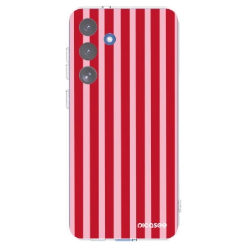 Picasee Samsung Galaxy S25 FE 5G Hülle - Transparentes Silikon - Lines red