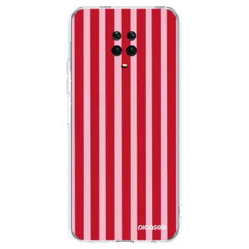 Picasee Xiaomi Redmi Note 9S Hülle - Transparentes Silikon - Lines red