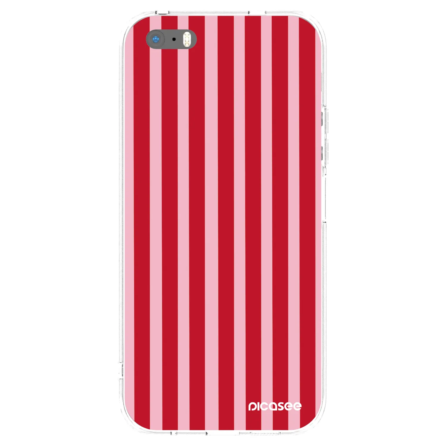 Picasee Apple iPhone 5/5S/SE Hülle - Transparentes Silikon - Lines red