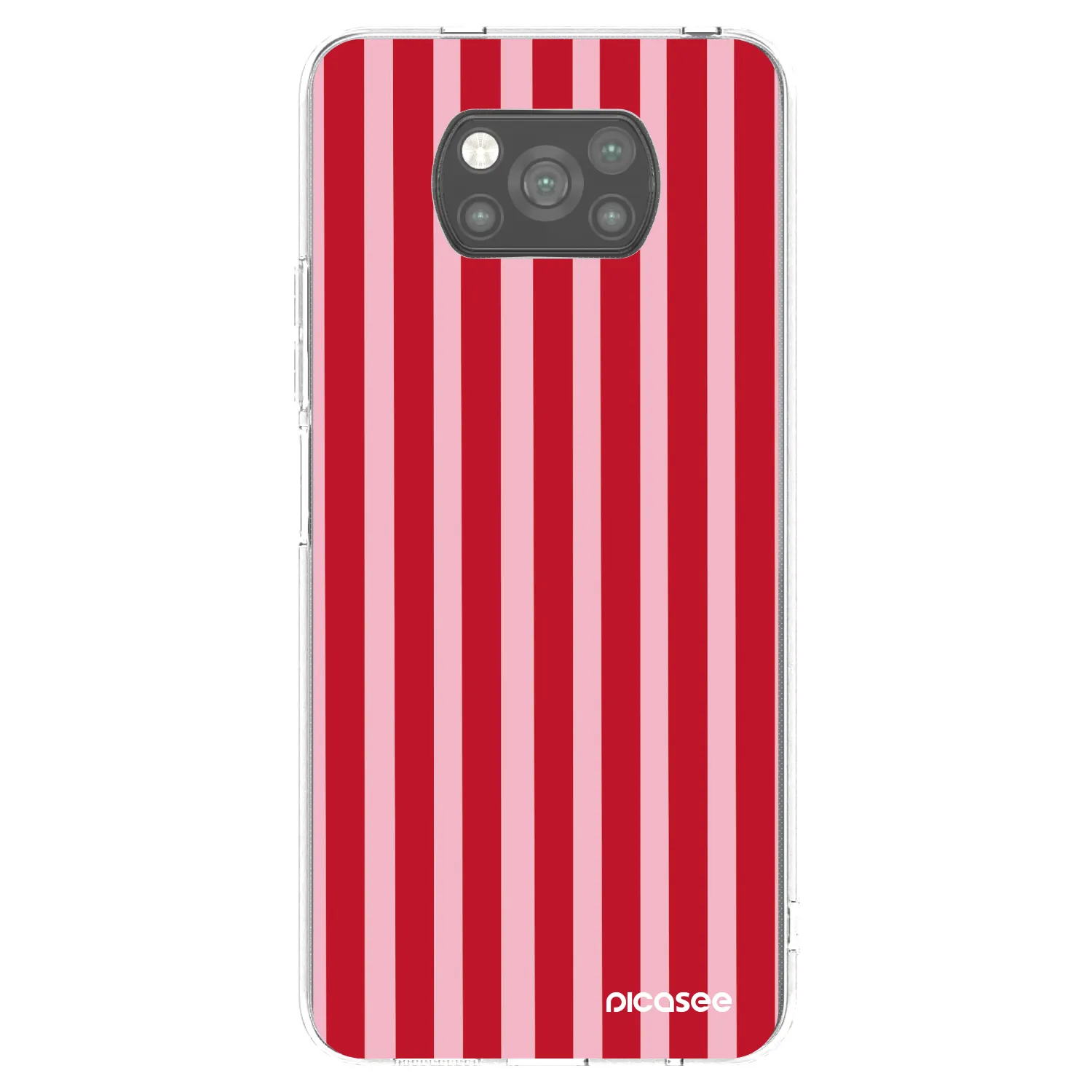Picasee Xiaomi Poco X3 Hülle - Schwarzes Silikon - Lines red