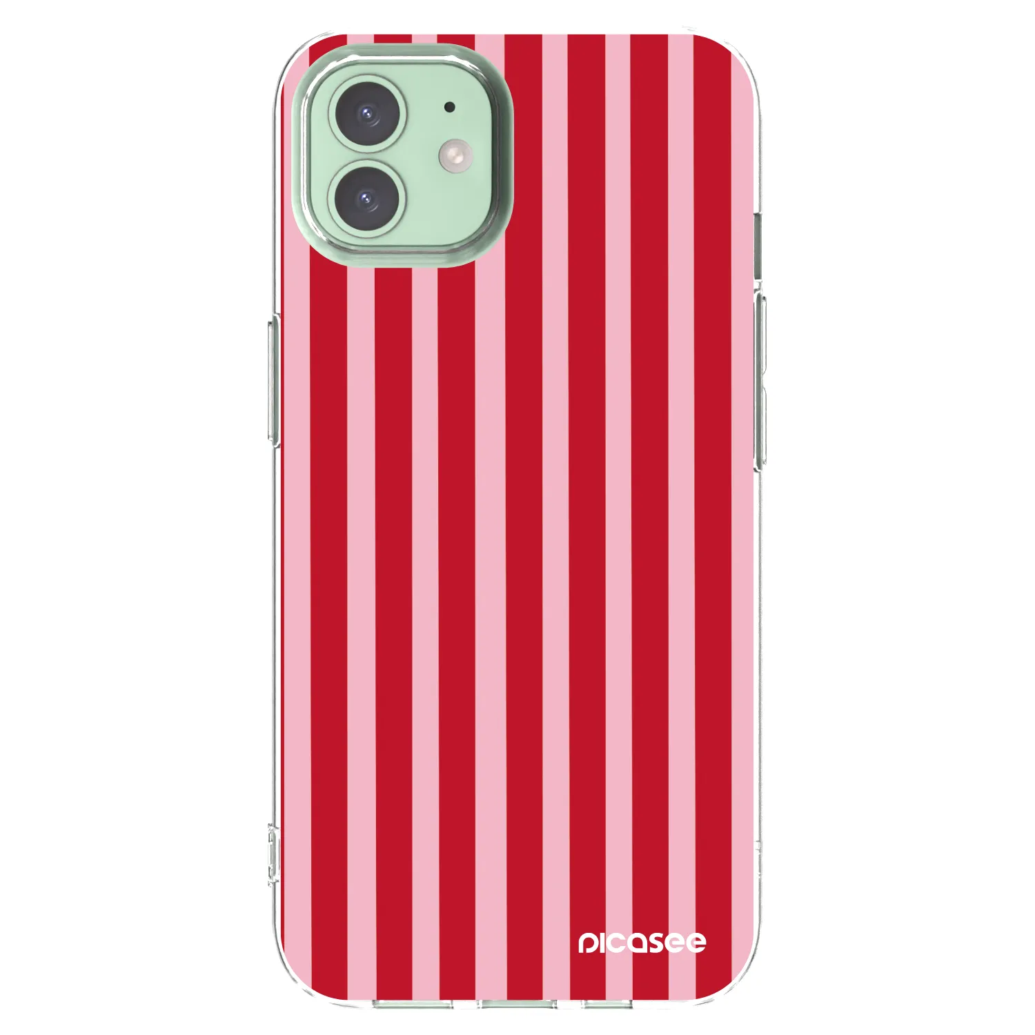 Picasee Apple iPhone 12 Pro Hülle - Transparentes Silikon - Lines red