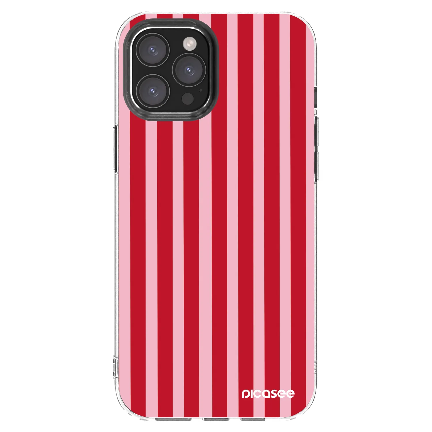 Picasee Apple iPhone 12 Pro Max Hülle - Transparentes Silikon - Lines red