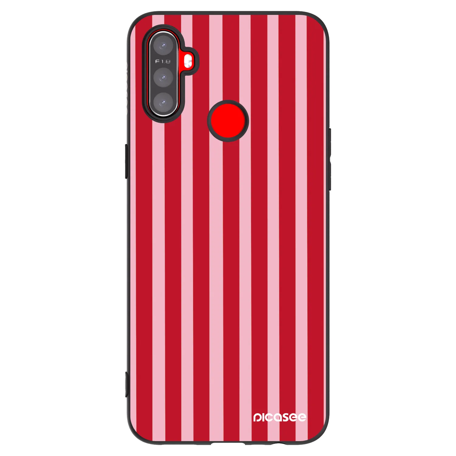 Picasee Realme C3 Hülle - Schwarzes Silikon - Lines red