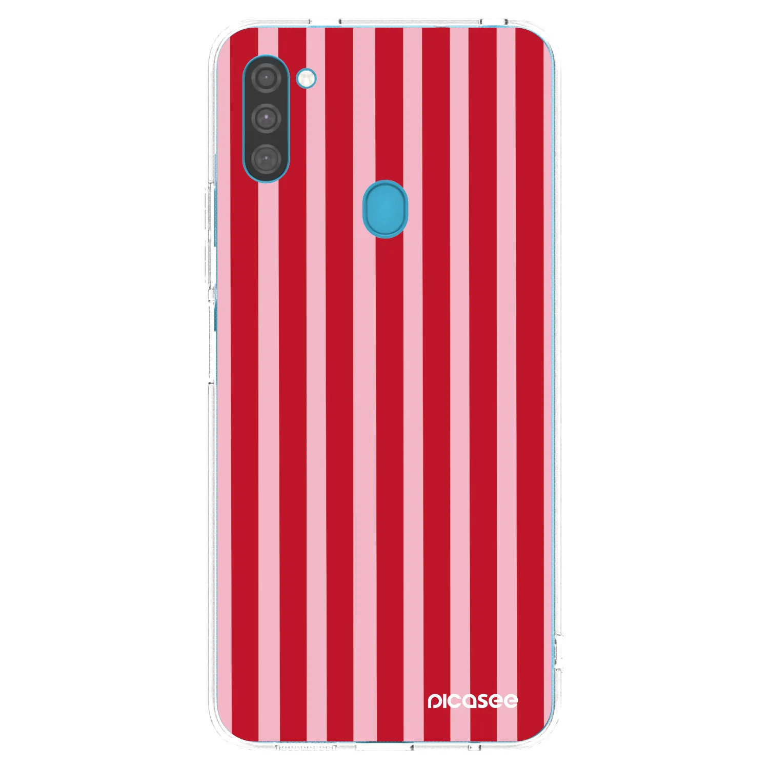 Picasee Samsung Galaxy M11 Hülle - Transparentes Silikon - Lines red