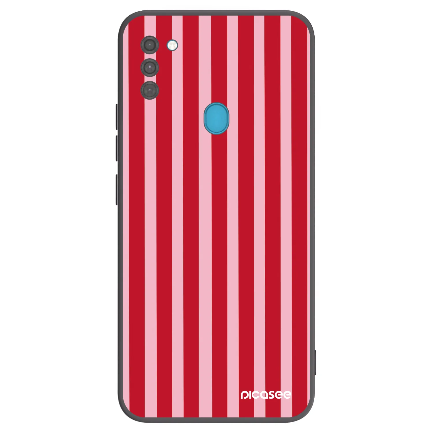 Picasee Samsung Galaxy M11 Hülle - Schwarzes Silikon - Lines red
