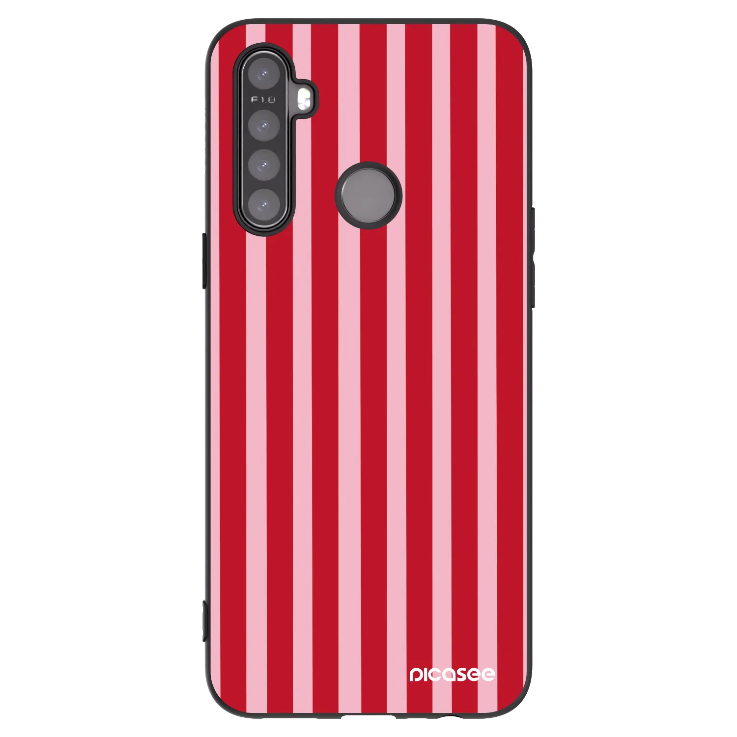 Picasee Realme 5 Hülle - Schwarzes Silikon - Lines red