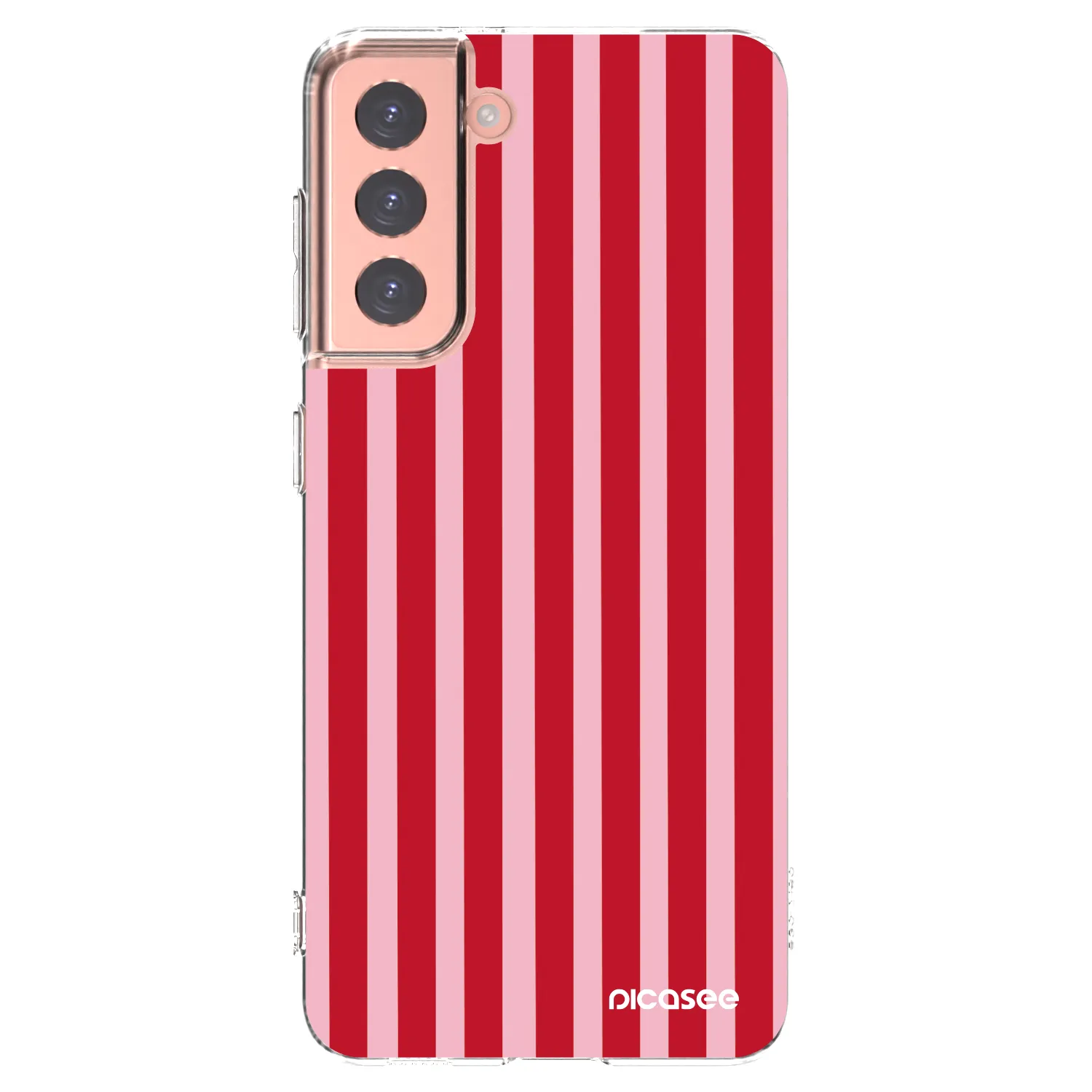 Picasee Samsung Galaxy S21 5G G991B Hülle - Transparentes Silikon - Lines red