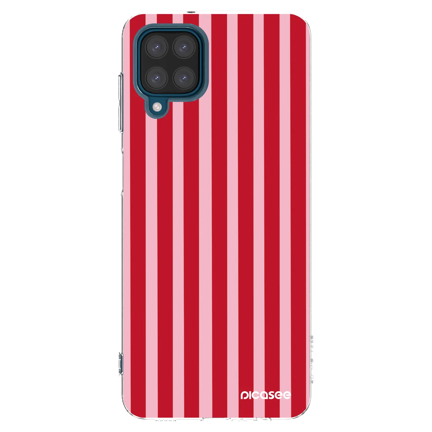 Picasee Samsung Galaxy A12 A125F Hülle - Transparentes Silikon - Lines red