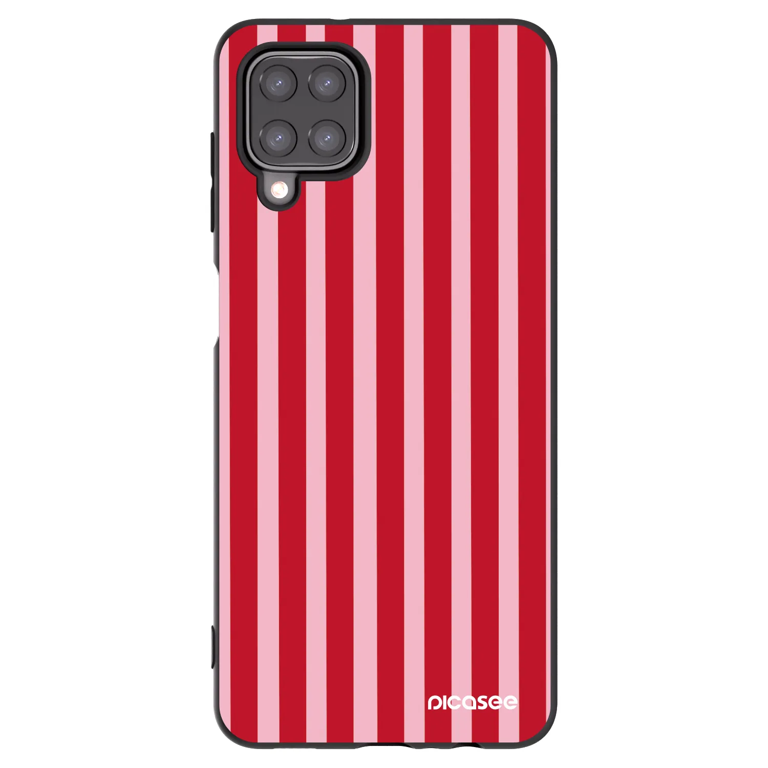 Picasee Samsung Galaxy A12 A125F Hülle - Schwarzes Silikon - Lines red
