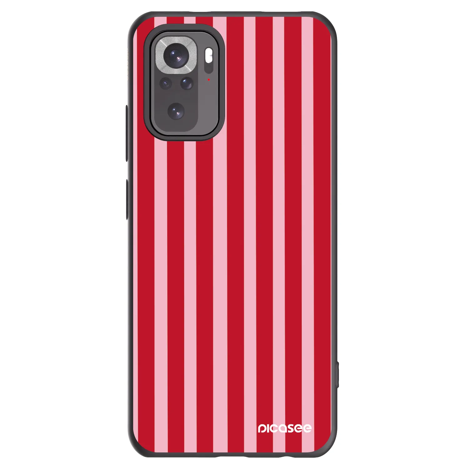 Picasee Xiaomi Redmi Note 10 Hülle - Schwarzes Silikon - Lines red