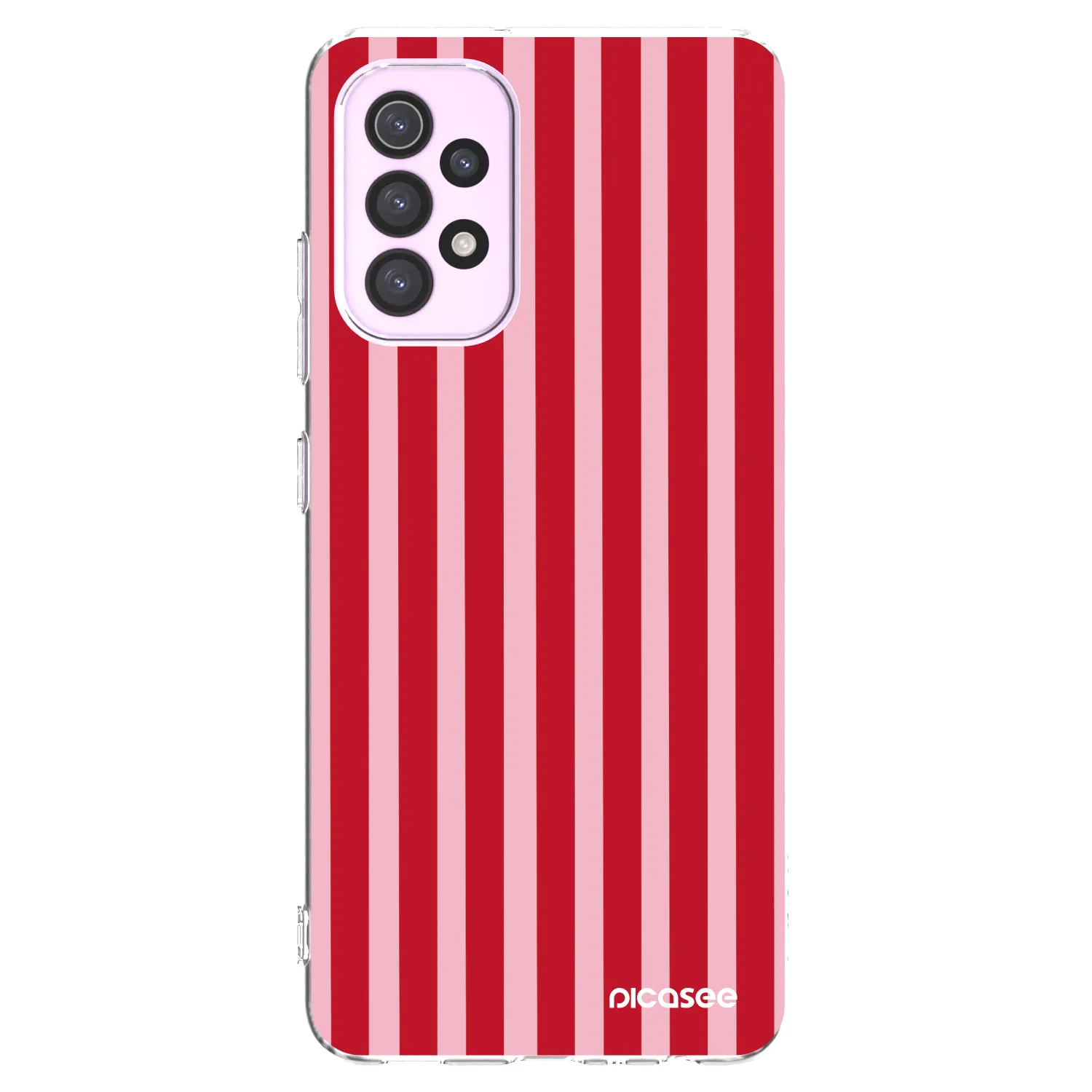 Picasee Samsung Galaxy A32 5G A326B Hülle - Transparentes Silikon - Lines red