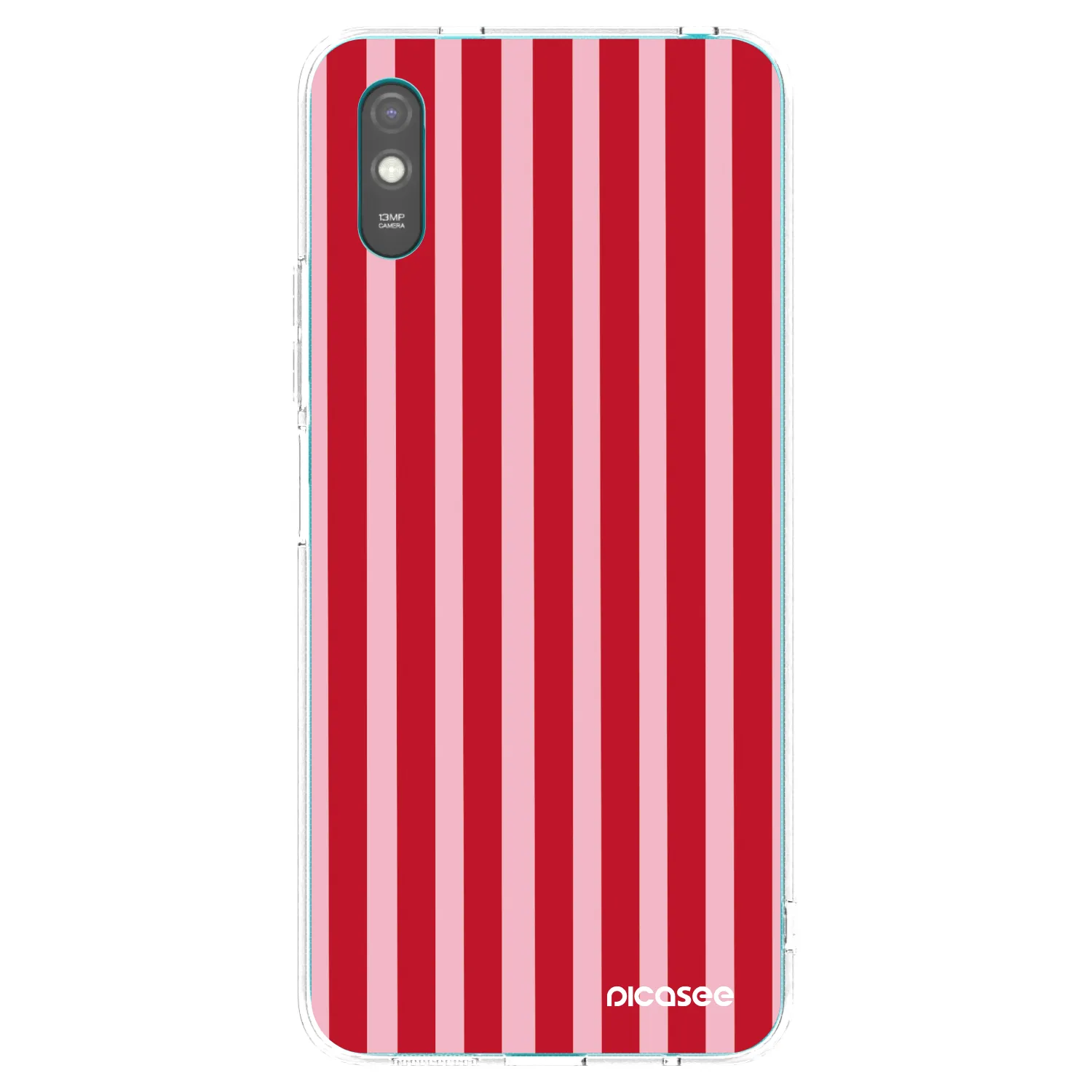 Picasee Xiaomi Redmi 9AT Hülle - Transparentes Silikon - Lines red