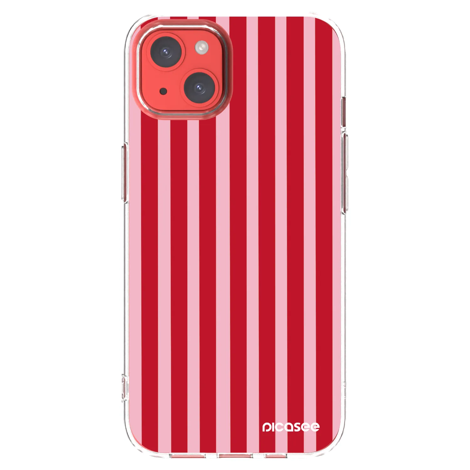 Picasee Apple iPhone 13 Hülle - Transparentes Silikon - Lines red