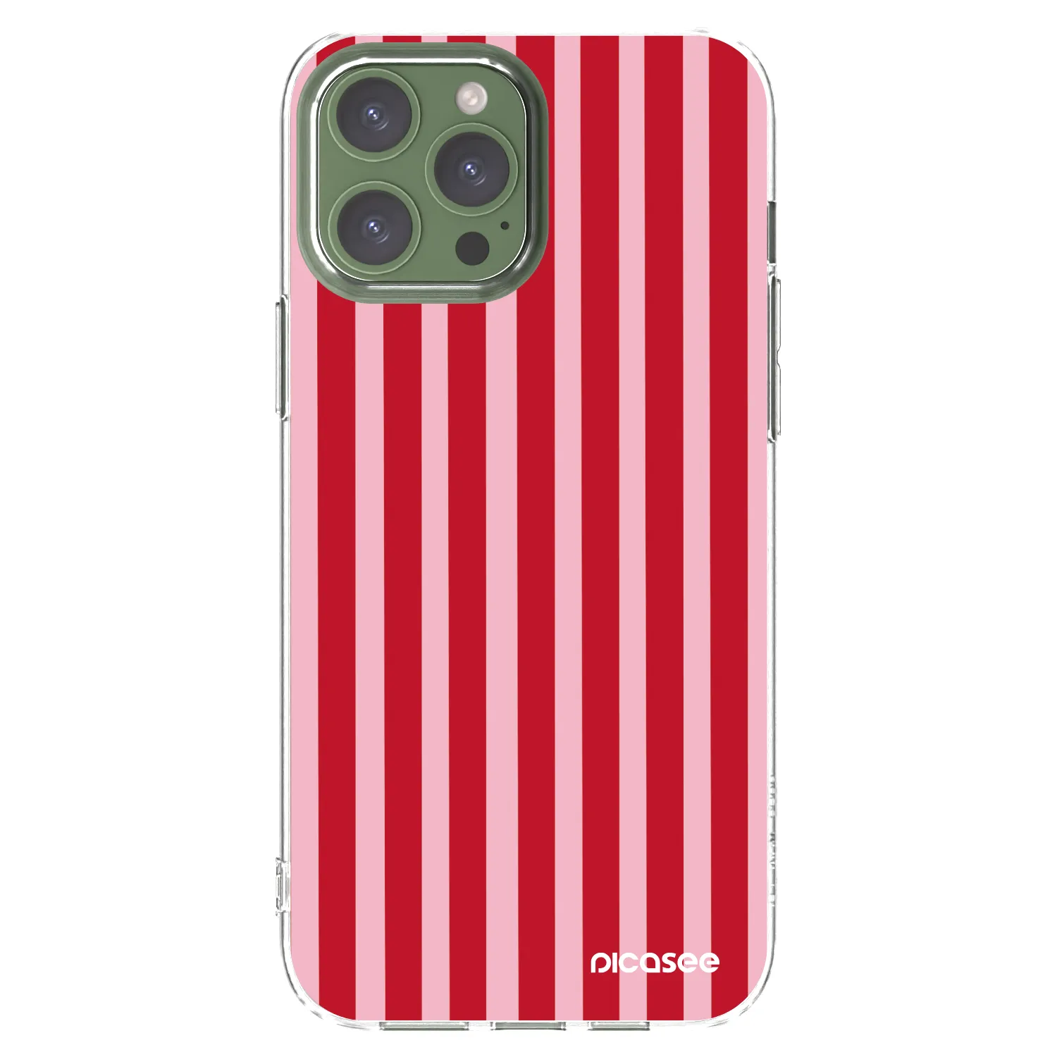 Picasee Apple iPhone 13 Pro Max Hülle - Transparentes Silikon - Lines red