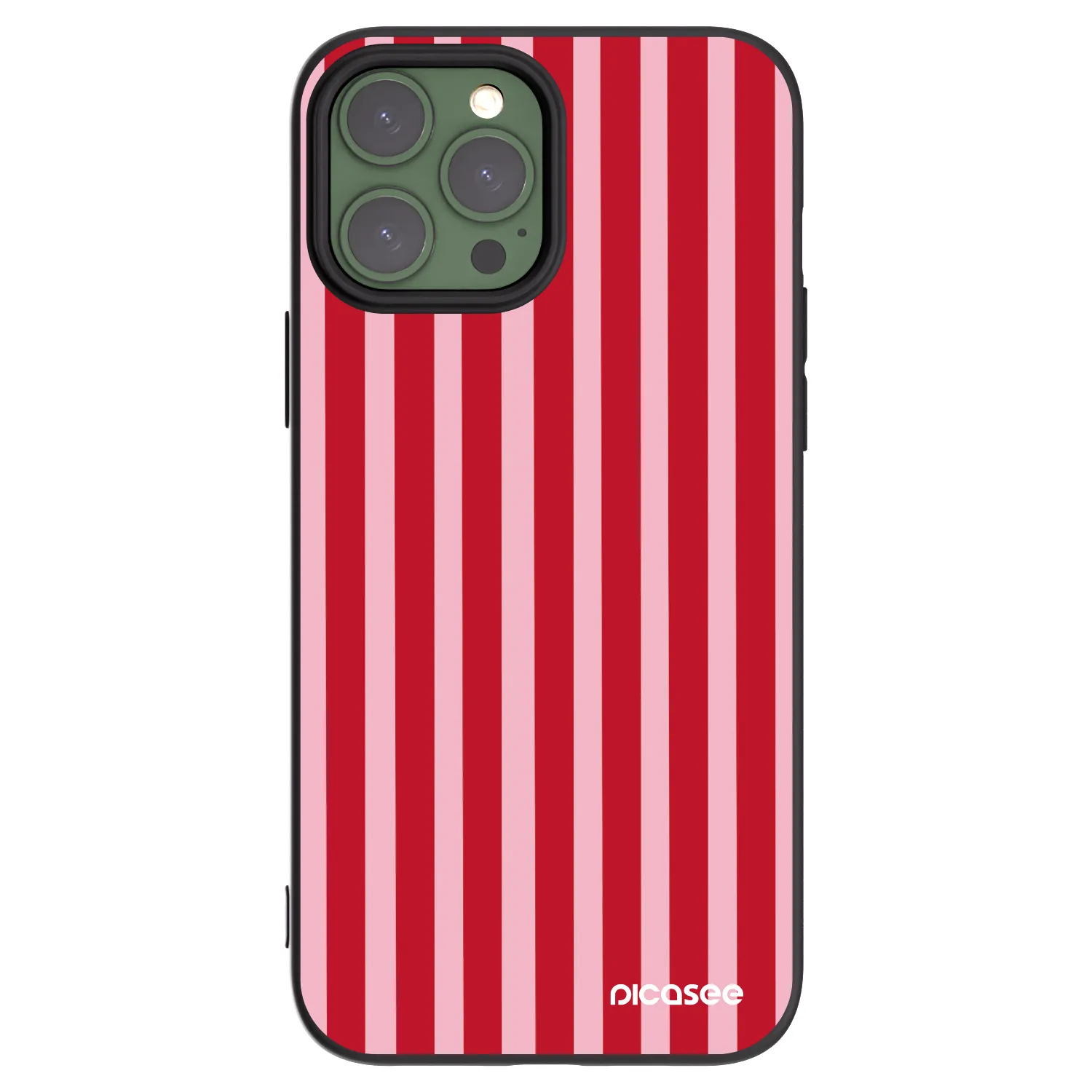 Picasee Apple iPhone 13 Pro Max Hülle - Schwarzes Silikon - Lines red