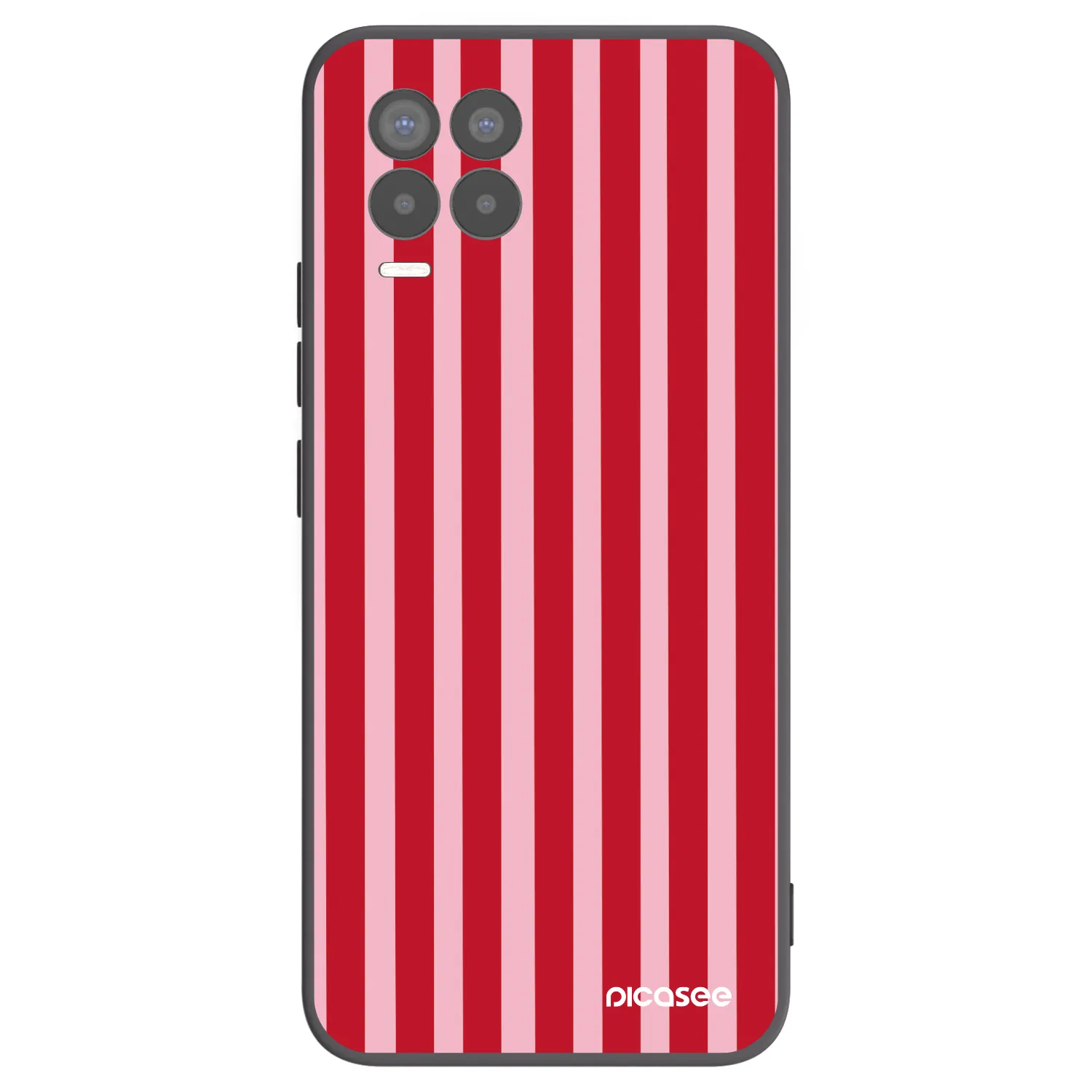 Picasee Realme 8 Pro Hülle - Schwarzes Silikon - Lines red