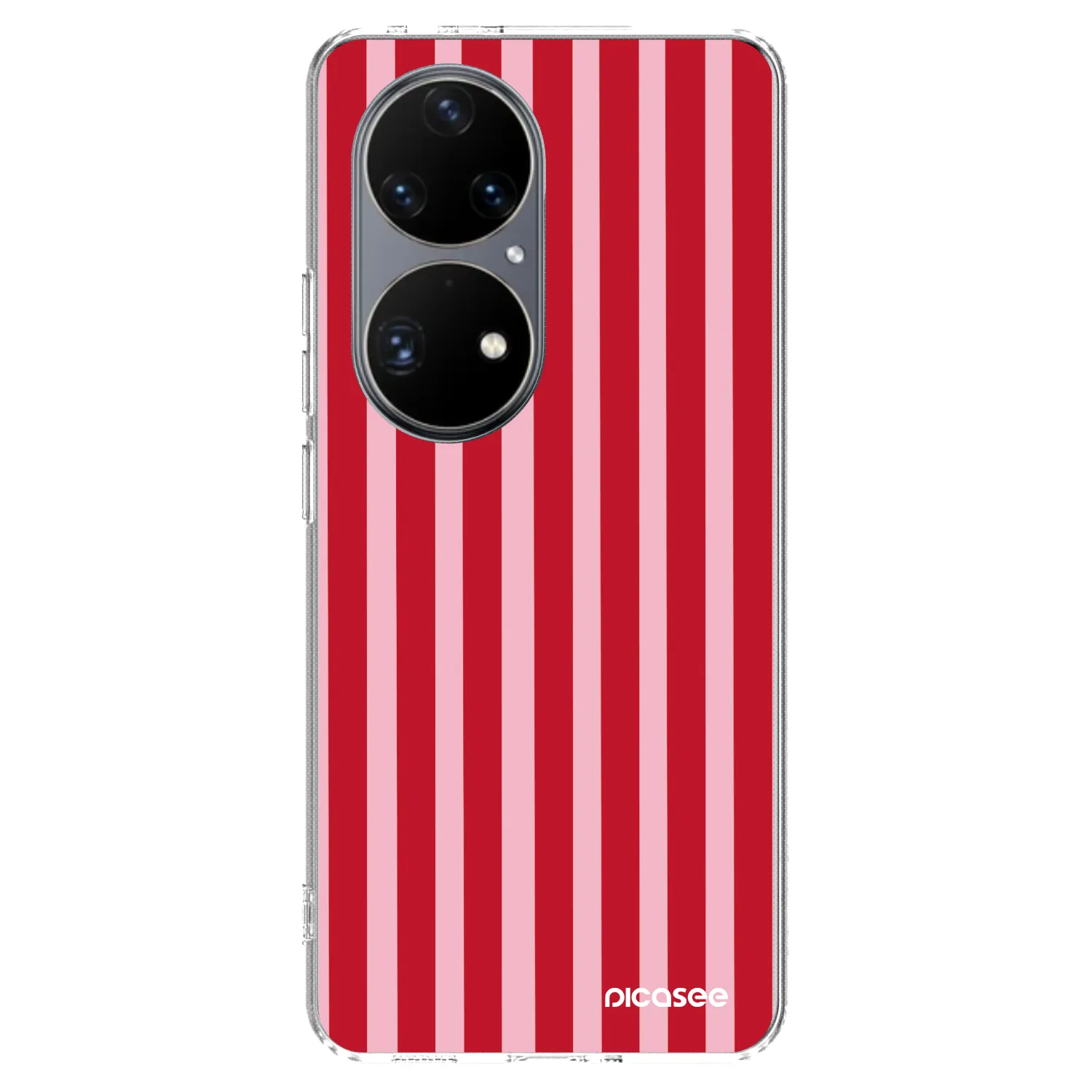 Picasee Huawei P50 Hülle - Transparentes Silikon - Lines red
